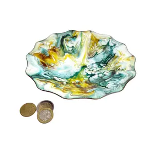 Gerte Hacker Swirl Pattern Scalloped Enamel Bowl