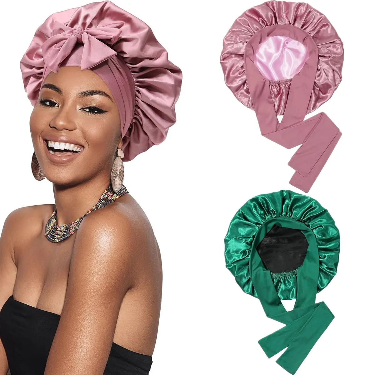 2PC(1PC Dark Green+black & 1PC Bean Paste + Pink)