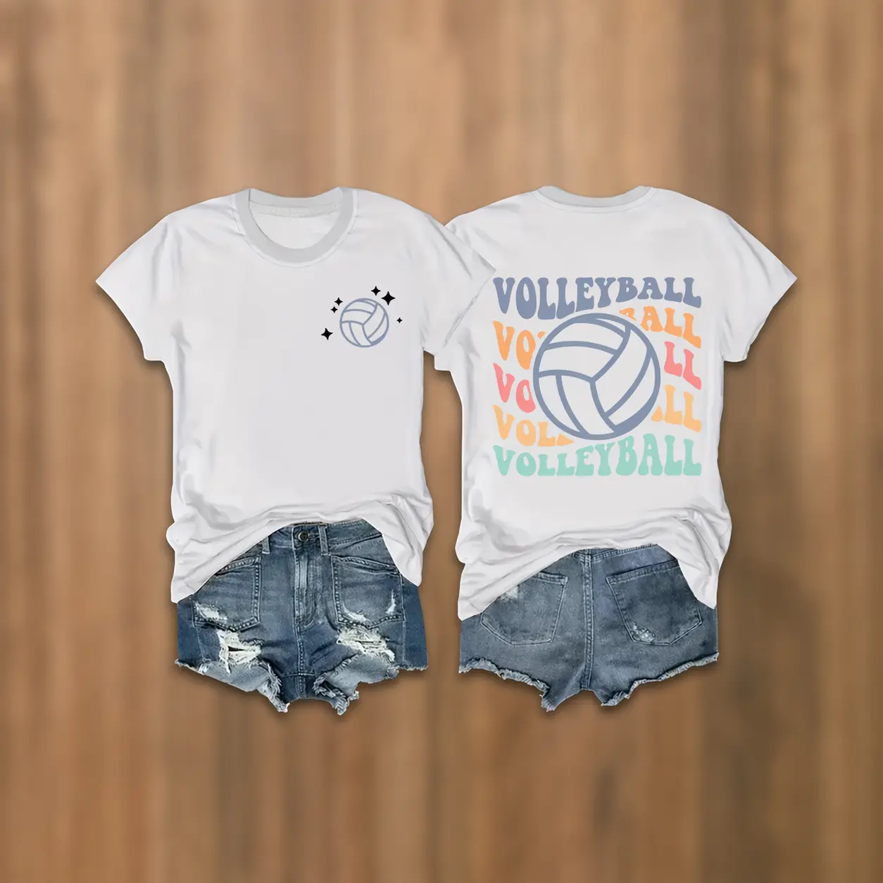 Women's T-Shirt, Casual Volleyball Graphic Tee in 100% Cotton, Shortsleeve Top for Summer Activewear, Easter & Thanksgiving Gift, Sportswear, Printed, Fitted, Valentines Day, Direct-To-Fabric Print Stays Crisp, Sporty Chic, Round Neck, Volleyball Pride, A