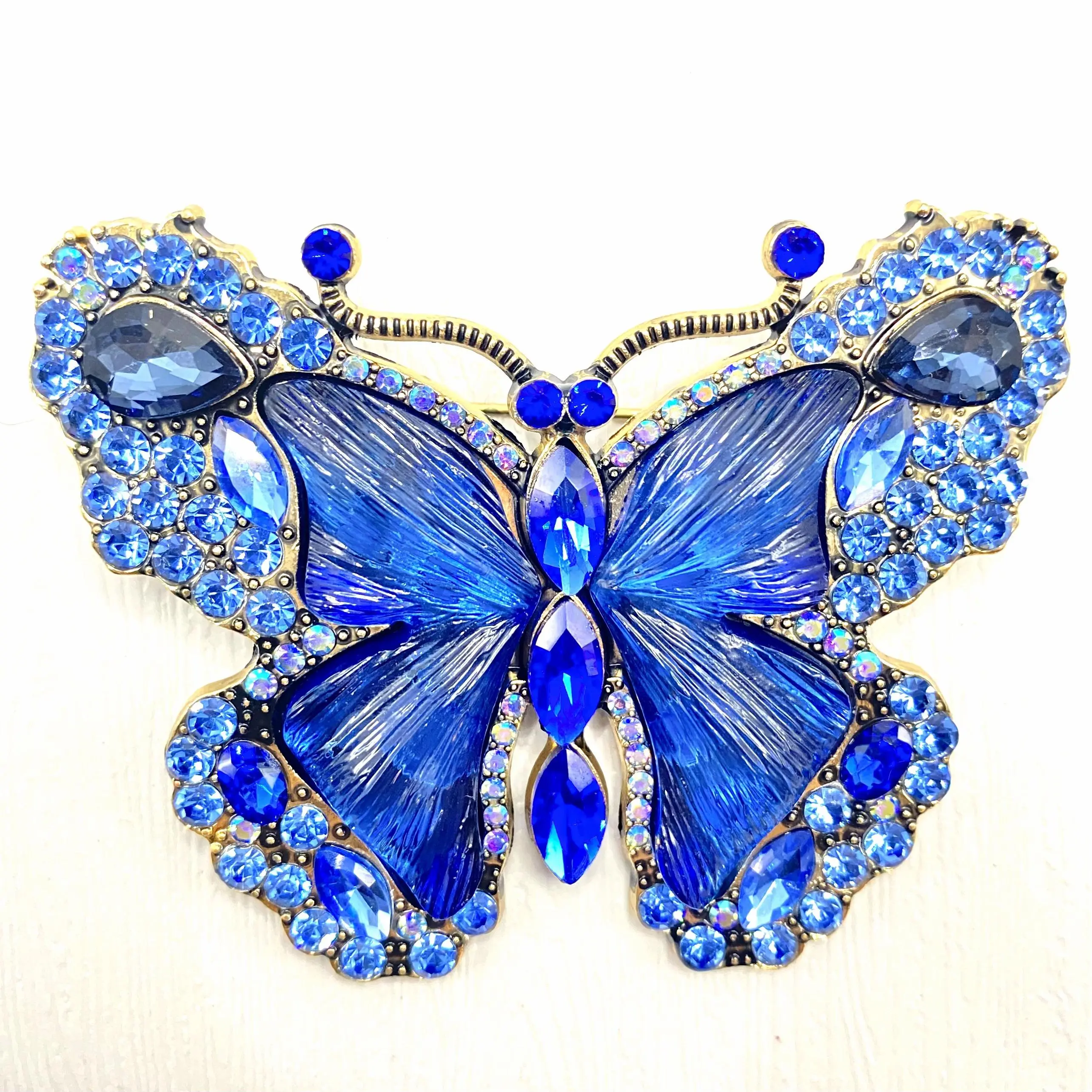 Royal blue butterfly brooch