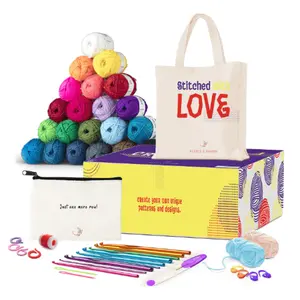 43 Piece Crochet Kit with Yarn Crochet Hooks & Accessories Beginners Crochet Set