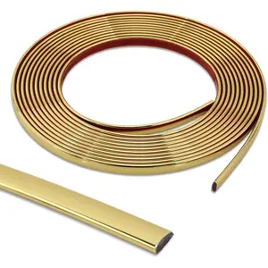 Peel and Stick Shiny  Finish Molding Trim, 196.8" x 0.31" Flexible Decoration Strip for Wall, Tile Edge, Mirror, Cabinet, Furniture and DIY  Decor