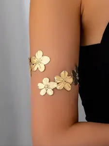 Fashion Flower Design Arm Chain, Fashionable Body Jewelry for Women & Girls, Trendy All-match & Exquisite Jewelry for Birthday Gift, Vintage Body Jewelry
