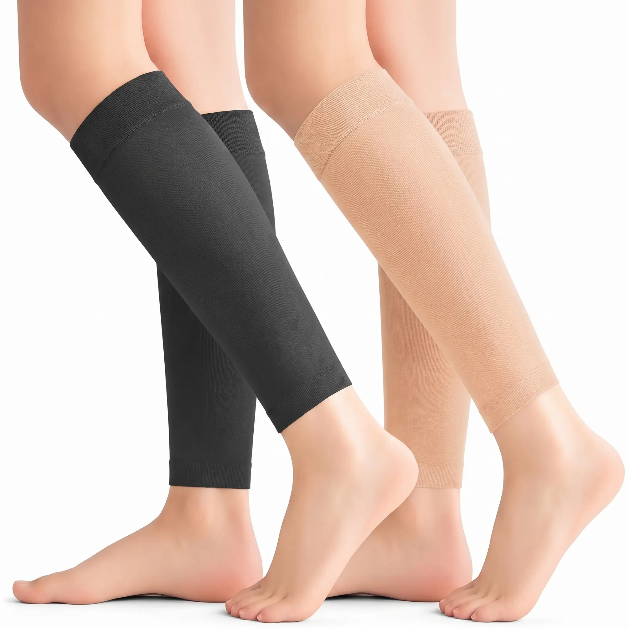 Medical Grade Calf Compression Sleeves 20-30mmHg for Men & Women - Legs Support, Reduces Discomfort of Varicose Veins - 2 Pairs