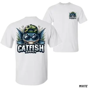 Catfish Addict T-Shirt, Cool Catfish Graphic Design, Fishing Enthusiast Apparel, Gift for Catfish Lovers