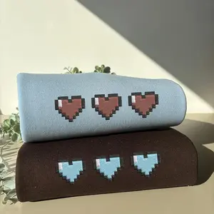 Custom Embroidered Gamer Pixel Hearts Matching Couples  Sweatshirt, Couple Crewneck, Personalized Gift For Girlfriend Boyfriend