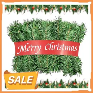 54 Feet Christmas Garland - 3 Stands Artificial Evergreen Garland Soft Greenery Garland Set for DIY Christmas Decoration, Non-Lit Indoor Outdoor Garlands for Stair Railing/Mantle/Holiday/Party Decor