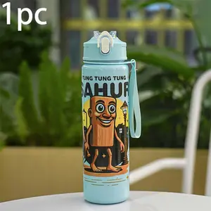 Cute Cartoon Sports Water Bottle 700 ml with Straw Lid, Leak-Proof Design with Strap, Perfect for Travel, Camping and School Gifts, Leak-Proof Tumbler, Reusable Water Bottle #TOP PICKS