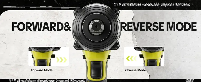 SEESE Cordless Impact Wrench Kit, 1/2 Inch Brushless High Torque Impact Gun, 590 Ft-lbs(800N.m) 3200IPM - Perfect for Tire Removal, Car & Home Repair​