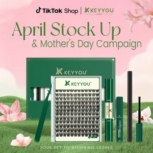 KEYYOU DIY Cluster Lashes Summer Volume Waterproof Long-Lasting Lash Extension D Curl 8-18MIX Eyelash Extensions Cosmetic Makeup Tiktok April Stock Up & Mother's Day Campaign
