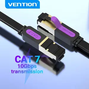 Vention Ethernet Cable Cat 7 Lan Cable STP RJ45 Network Cable CAT7 Flat Cable for Compatible Patch Cord for Computer Router Laptop Network Cable 0.5M/1M/1.5m/2m/5m/10m
