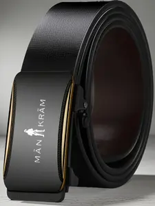 Men's Automatic Buckle Leather Belt, Casual PU Material Waistband, Trendy All-Season Fashion Accessory, New Arrival Pant Strap