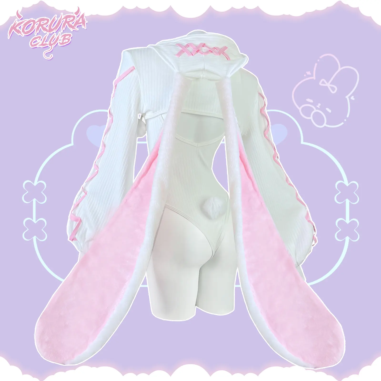 KORURACLUB Women's Heart-Lock Bunny Jumpsuit KO103 - Cute Cosplay