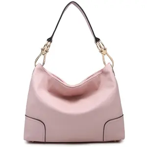 Hobo Purses for Women Soft PU Leather Handbags Slouchy Hobo bags Shoulder pink casual bag Top Handle Tote