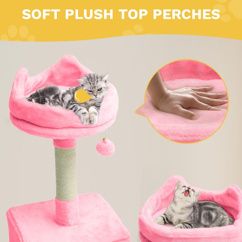 Yitahome Tall Cat Tree for Indoor Cats, 75 inch Multi-Level Cat Tower with Cat Condos, Top Perches, Sisal Ramp Scratching Posts, Cozy Basket,Hammocks, Large Cat Pet Activity Structure