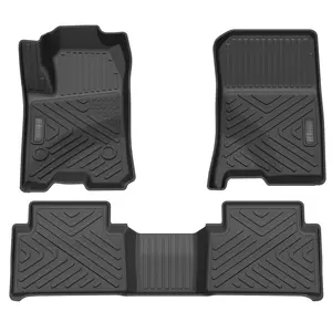 GARVEE Floor Mats Compatible with Chevy Colorado Crew Cab 2023-2025 Accessories, All-Weather Protection Custom Fit Floor Liners, Odorless TPE 1st/2nd Row Floor Mat