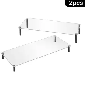 DIY Clear Acrylic Display Riser Shelf 20x9cm - Multi-Purpose Transparent Organizer for Cosmetics, Perfume & Collectibles