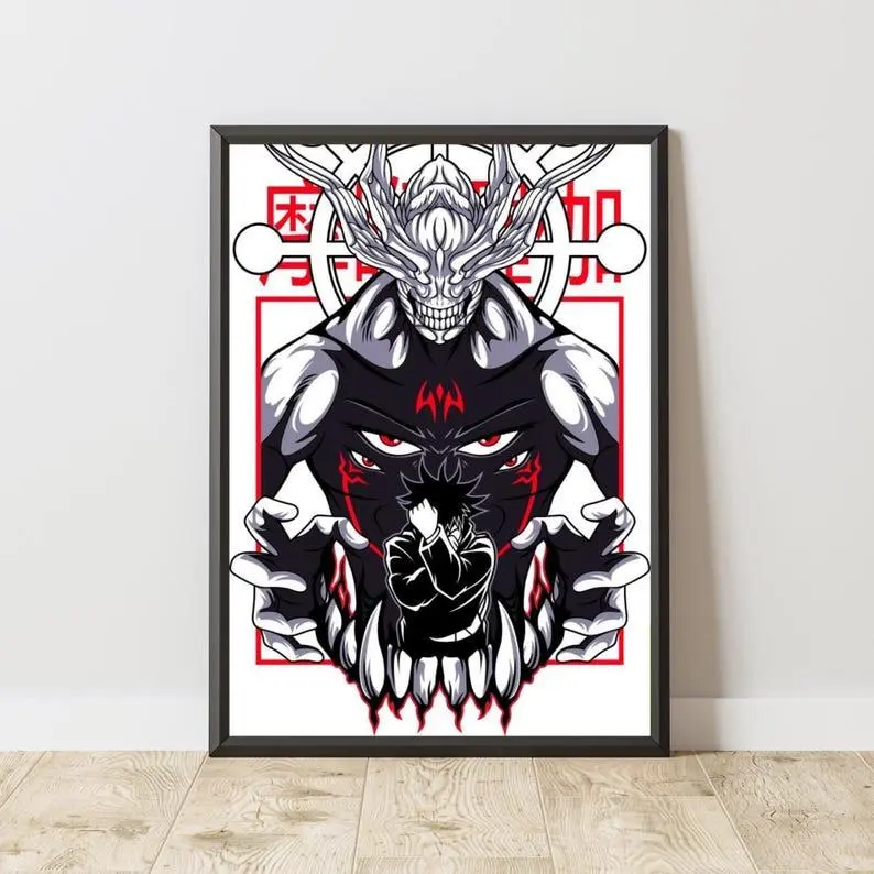 Mahoraga Megumi Poster | Jujutsu Kaisen Poster | Manga Poster | Anime Poster | Japanese Manga Wall Art | Japanese Room Decor | Anime Gift