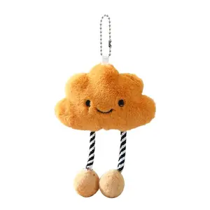 1Pcs Cute Plush White Cloud Stuffed Doll Toy Pendant Keychain Backpack Hangings Charms Car Keyring Decoration Gifts