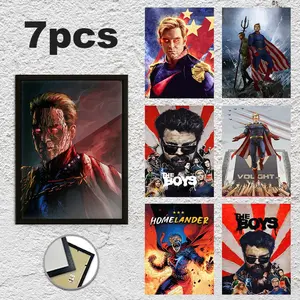 Superman Pattern Canvas Poster, Modern Style Wall Art Decor, Wall Art Decor for Home Living Room Bedroom Office Bathroom, Ornaments