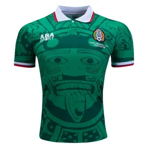 1998 World Cup Mexico Classic Retro Fan Edition Green Short Sleeve Breathable Quick Dry Soccer Jersey