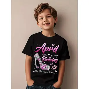 April Is My Birthday Queen The Whole Month Girl Funny Awesome Graphic Kid T-Shirt Fashion Kid T Shirts Trending Tees Tops For Kid