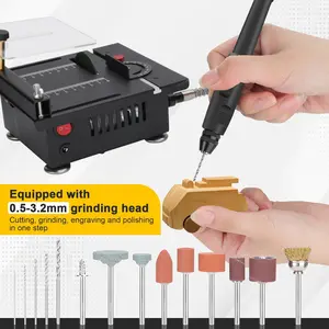 Saker Mini Table Saw, Multi-Functional Portable, 7 Speed Adjustment, Suitable for Metal, Wood, Aluminum Grinding and Cutting, Compact Design Outdoorfun