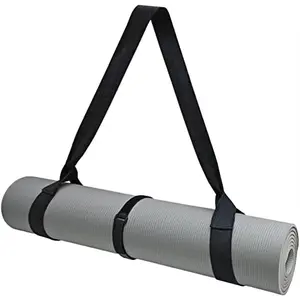 Adjustable Yoga Mat Strap Carrier, Thick Wide Yoga Mat Holder with Hook-and-loop fastener for yoga enthusiast, Travel Gym, Black Non-Slip Yoga Straps for Carrying Mats