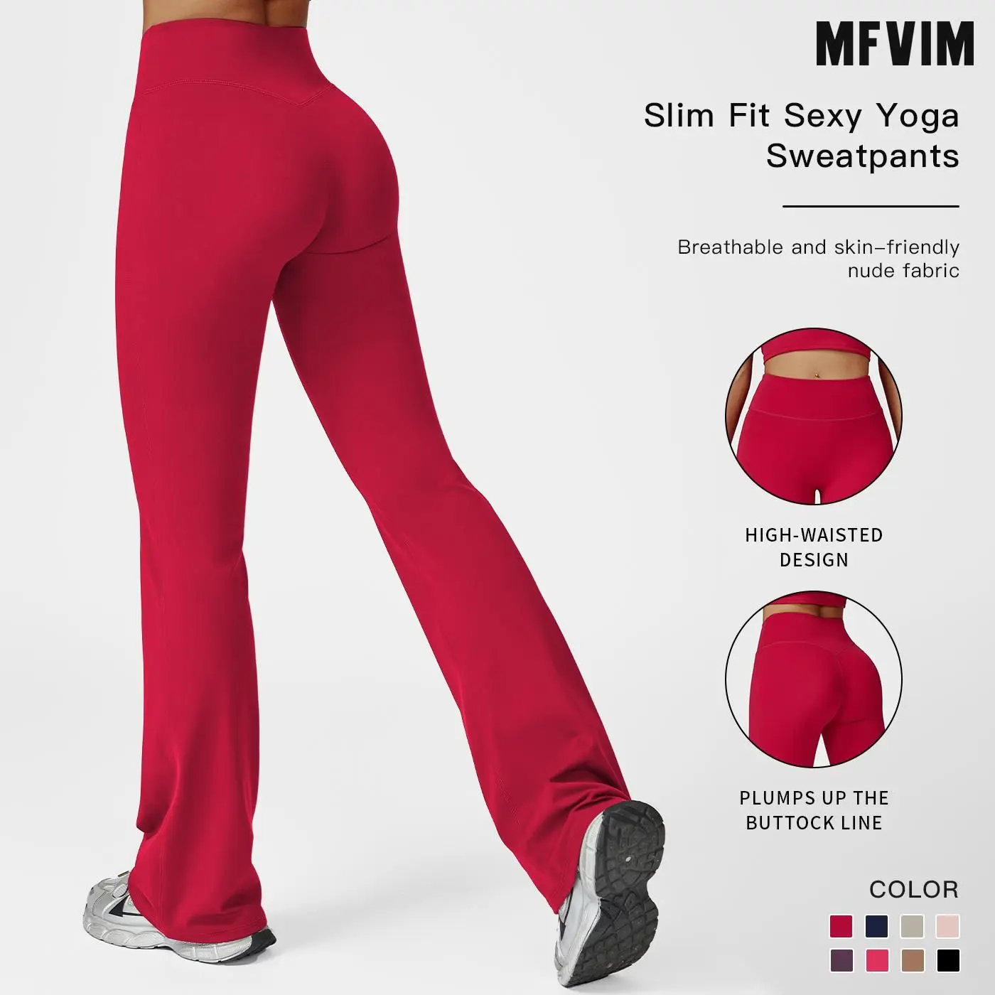 Women's High-Waist Flare Leggings, Nylon Spandex Compression Pants with Tummy Control for Yoga & Casual Athleisure Wear, Casual Comfy Sporty,travel essentials,camping essentials, Stretchy High Waist