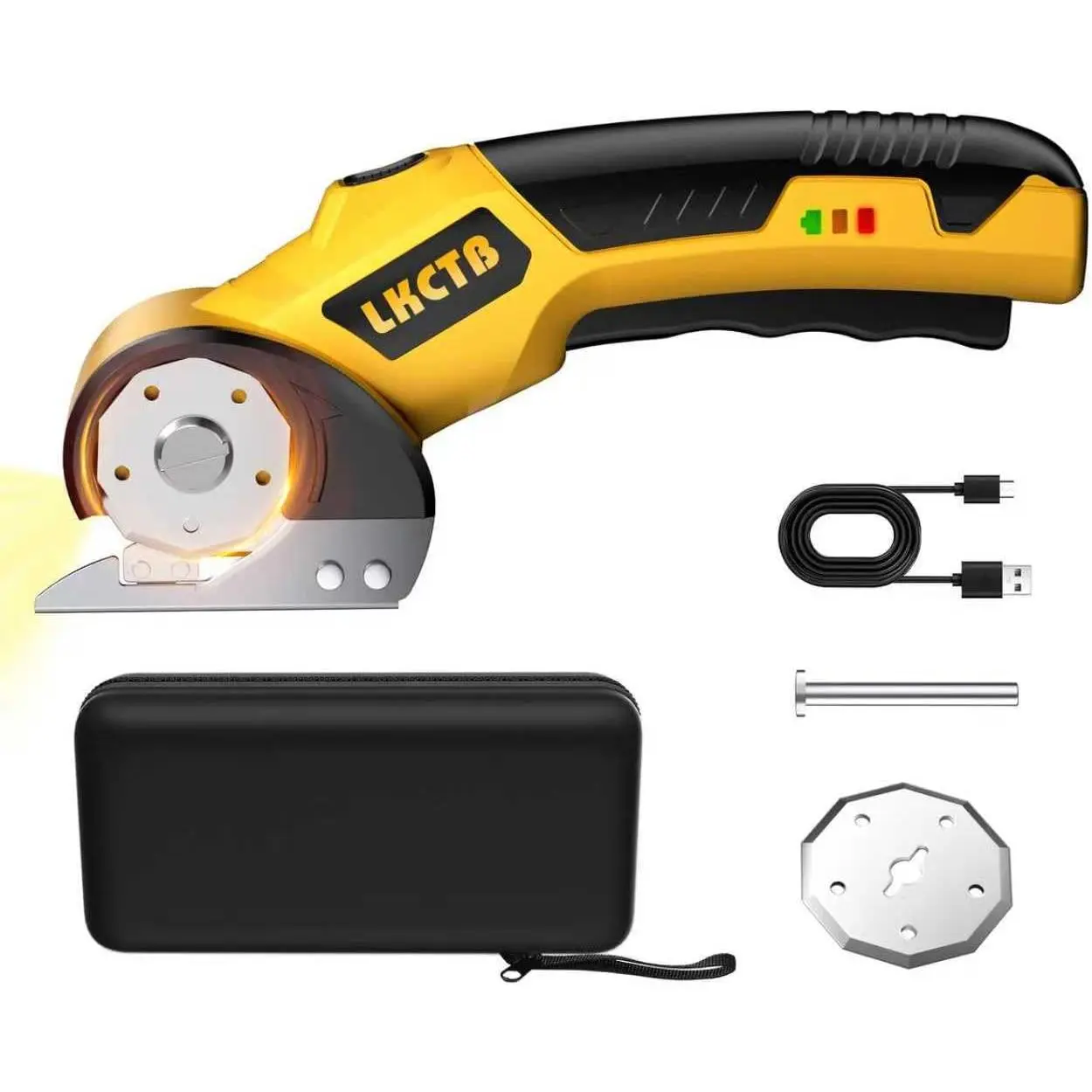 Electric Scissors, Cardboard Cutter, With LED Light, High-Efficiency Brushless Motor, 3500mAh Battery, Tungsten Steel Blade, Suitable for Cloth, Cardboard, Leather, Carpet Wire Rope Cutters