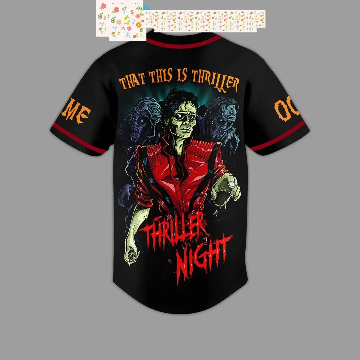 Michael Jackson That This Is Thriller Night Personalized Baseball Jersey