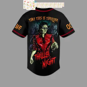 Michael Jackson That This Is Thriller Night Personalized Baseball Jersey