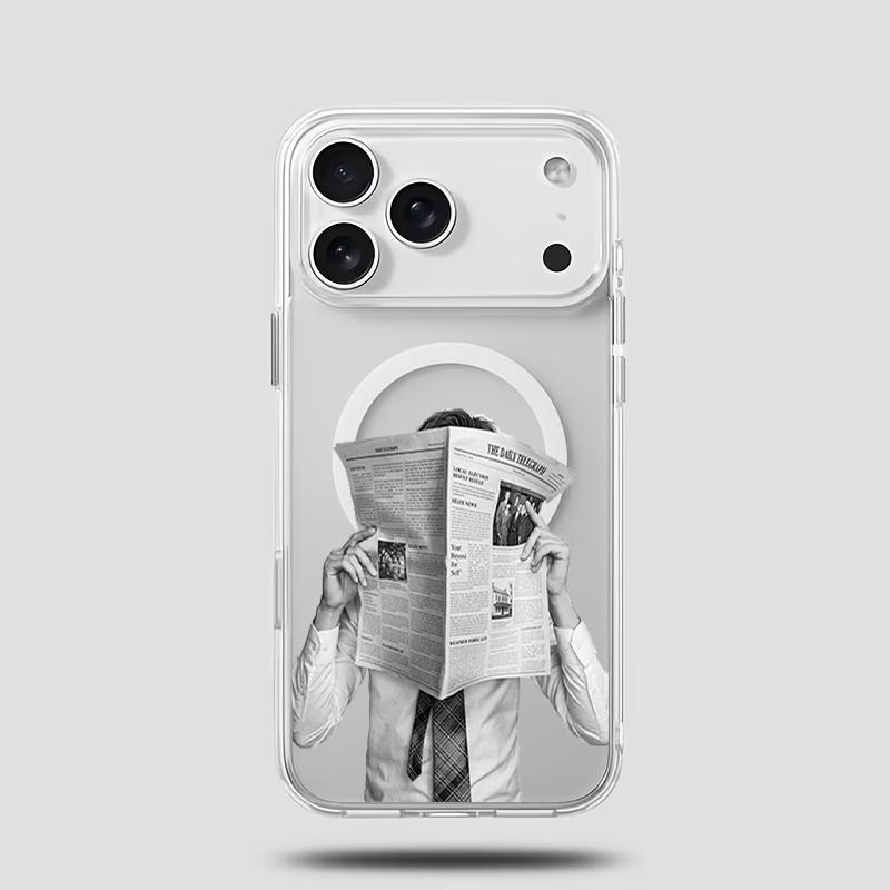 Retro-Style Phone Case — "We Are Back" Magnetic Protective Cover. Featuring a vintage black-and-white aesthetic and artistic boy band design, this K-Pop concert-themed merchandise is crafted exclusively for ARMY. (Compatible with iPhone 11 through 17