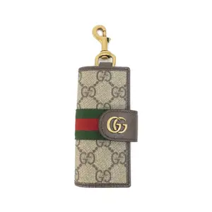 Pre-owned GUCCI Canvas Small Leather Goods Ophidia GG Monogram Coated Key Case