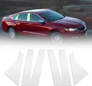 Chrome Silver Pillar Posts Door Window Trim 6pcs Compatible with Chevy Impala 2014 2015 2016 2017 2018 2019 2020