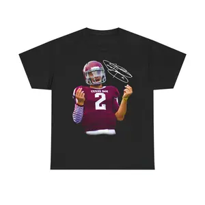 Johnny Manziel Money Football Shirt Texas A&M Heisman Trophy Retro Graphic Tee Distressed Unisex Cotton Collector Apparel unisex fashion choice.
