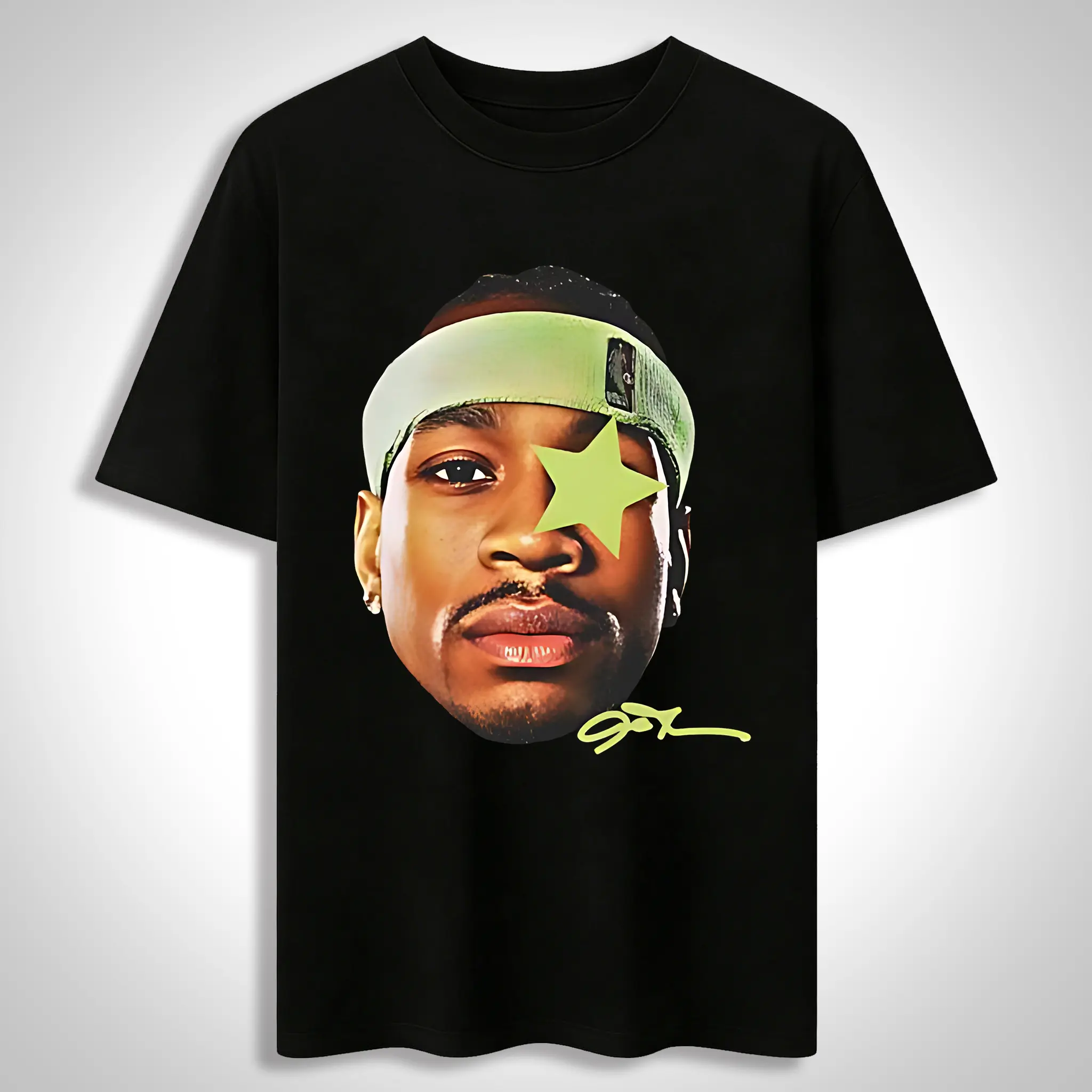 Allen Iverson Vintage Graphic Tee, 100% Cotton Retro Basketball Streetwear T-Shirt, Y2K Oversized Graphic Shirt for Men & Women Hip Hop Top