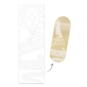 "White Dragon Born" WellVentions Collaboration Deck Graphic Wrap - Designed by Christian - 35mm x 110mm (Transparent Background)