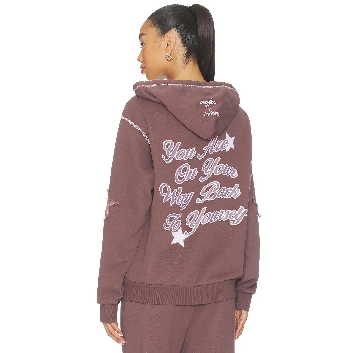 The Mayfair Group Orebella by Bella Hadid x Mayfair On Your Way Back To Yourself Zip-up Hoodie in Peppercorn