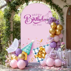 Elastic U-Shaped Background Cloth for Birthday Party, Festival Decoration, Round Archway Arrangement, Half Circle Outdoor Backdrop