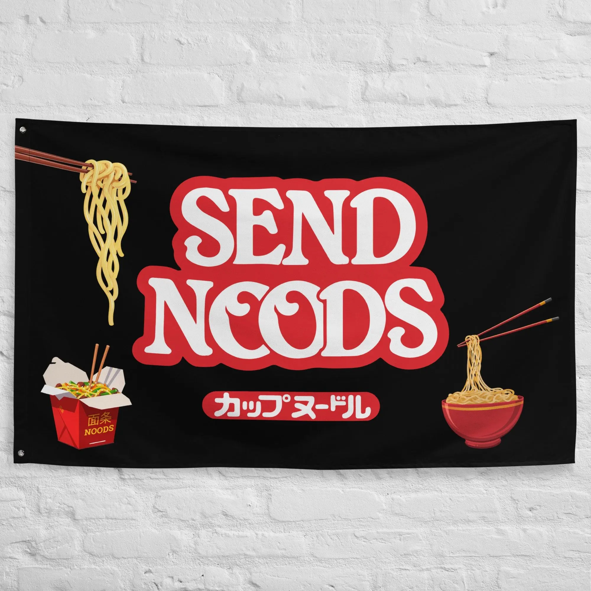 Send Noods Rave Flag | Rave Flag - Festival Flag - Rave Totem - Festival Totem - Camping Flag