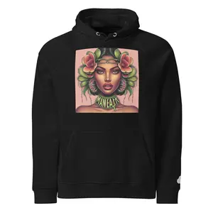 Unisex Man-Eater Eco Raglan Hoodie - Black, Oversized Fit, Cotton Blend, Classic Design, Ideal for Outdoor Wear