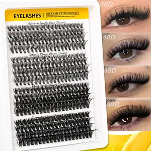 30D/40D/60D/80D natural appearance false eyelashes set, mixed length, D curl, professional eye makeup products for women and girls, creating a natural to thick makeup.