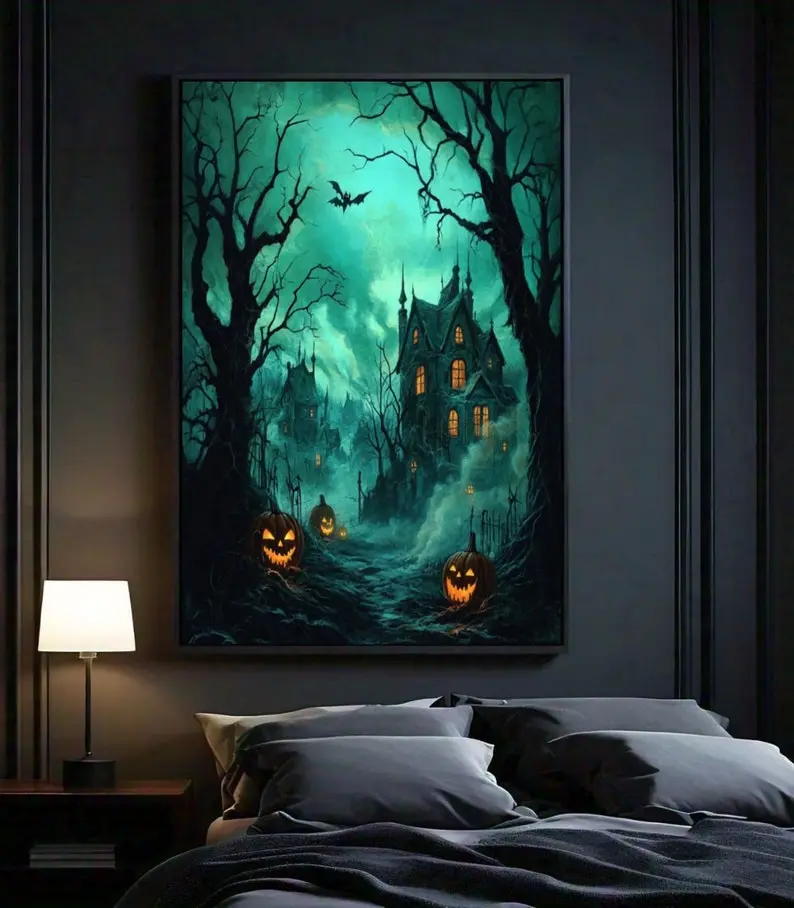 Witchy Decor Gothic Wall Art Halloween Print Haunted House Spooky Season Dark Academia Printable Art Instant