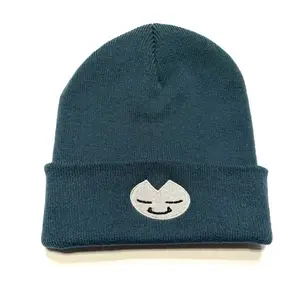 Embroidered Snorlax Inspired Beanie | Beanie Anime Embroidered Beanies Solid Color Trendy Knit Hats Warm Ski Hats For Christmas Gift