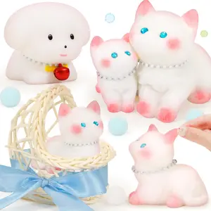 5 PCS Unisex Cat & Dog Squishies Toys, Soft Squeeze Stress Relief Sensory Fidget Toys for 12 Years Above, Adults, Fun for All Ages, Classroom Rewards & Party Favors