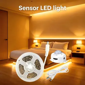 The 5V human body induction LED light strip, Ambient Led Lighting, is powered by USB and is available in warm and white colors. It is easy to install. It is easy to install and can be used in cabinets, bedside tables, hallways, and staircases.