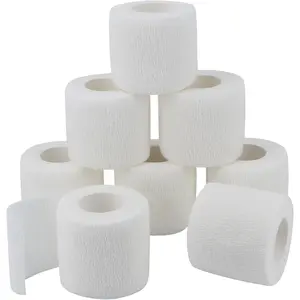 Elastic Self Adherent Cohesive Wrap Bandages Self Adhering Athletic Sports Tape for Wrist Ankle Sprain Swelling Soreness 8PCS 2 in X 14.7 ft White