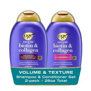 OGX Thick & Full + Biotin & Collagen Volumizing Shampoo & Conditioner Set
