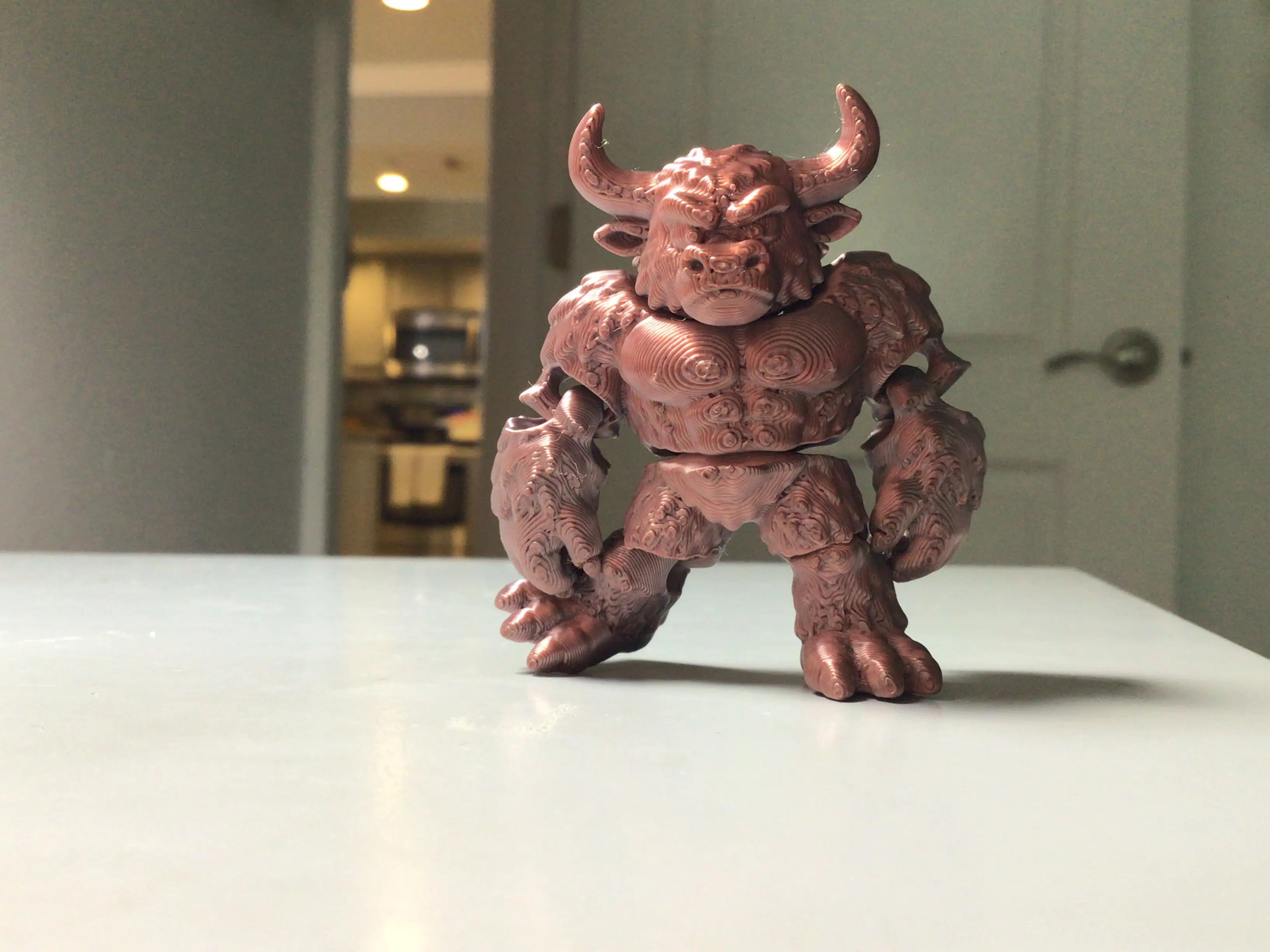 3D Printed Bull Statue, Home Decor Accent Figurine for Living Room Tabletop Decoration